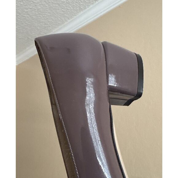 Salvatore Ferragamo Varina Patent Leather Bow Gold Mauve Flats Women's Size 9 B - Picture 14 of 14